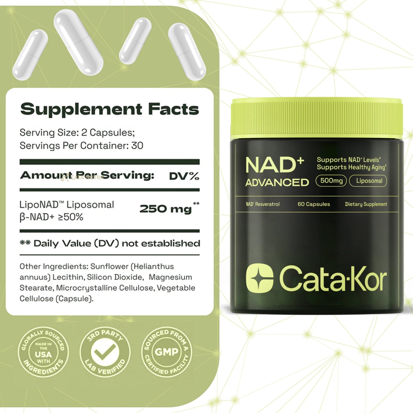NAD+ Advanced de Alta Pureza Anti-Envejecimiento