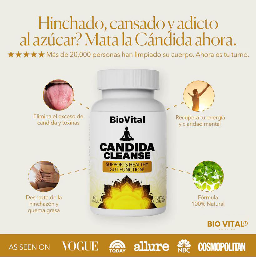 Candida Cleanse Pro® Cápsulas que reducen antojos, hinchazón y fatiga